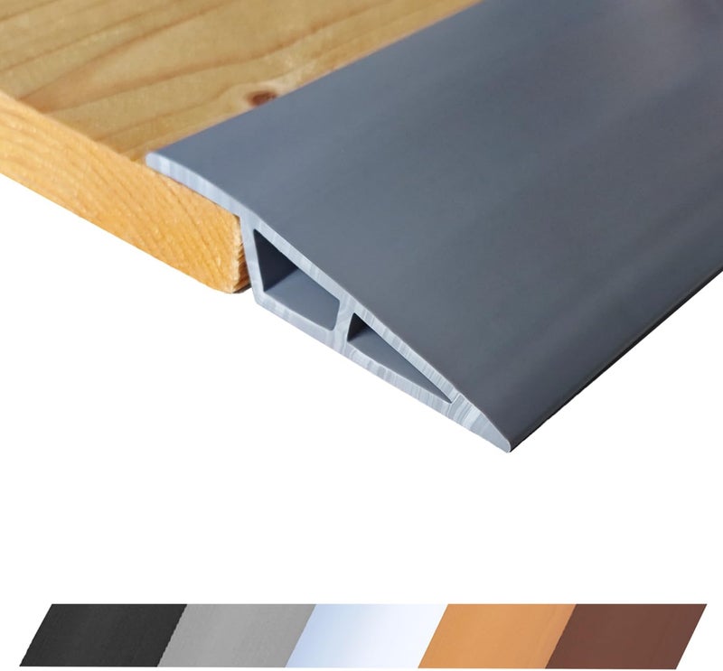 Maxiroc 1/2" to 3/5" Height Threshold Ramp - Rubber Threshold, Floor Transition Strip, Wheelchair Ramp, Door Strip, Carpet to Tile Strip (Gray, 40 inches) - Image 1